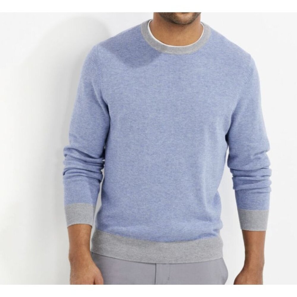 VINEYARD VINES feeder stripe double knit crew wool cotton blend sweater size S - Picture 5 of 6